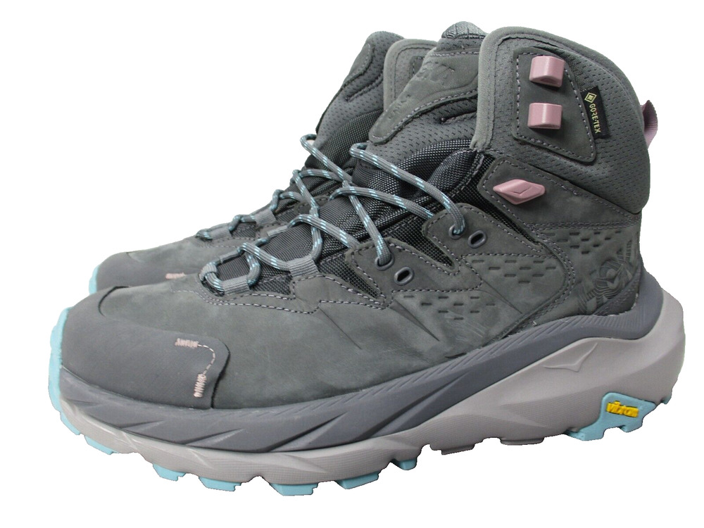 HOKA One One Kaha 2 GTX Waterproof Mid Hiking Boots Shoes Gray Womens Sz 7 B